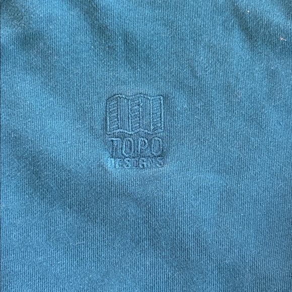 Topo Designs Pullover Sweatshirt Women’s Size S Blue Crop Fit Long Sleeve - Picture 2 of 6